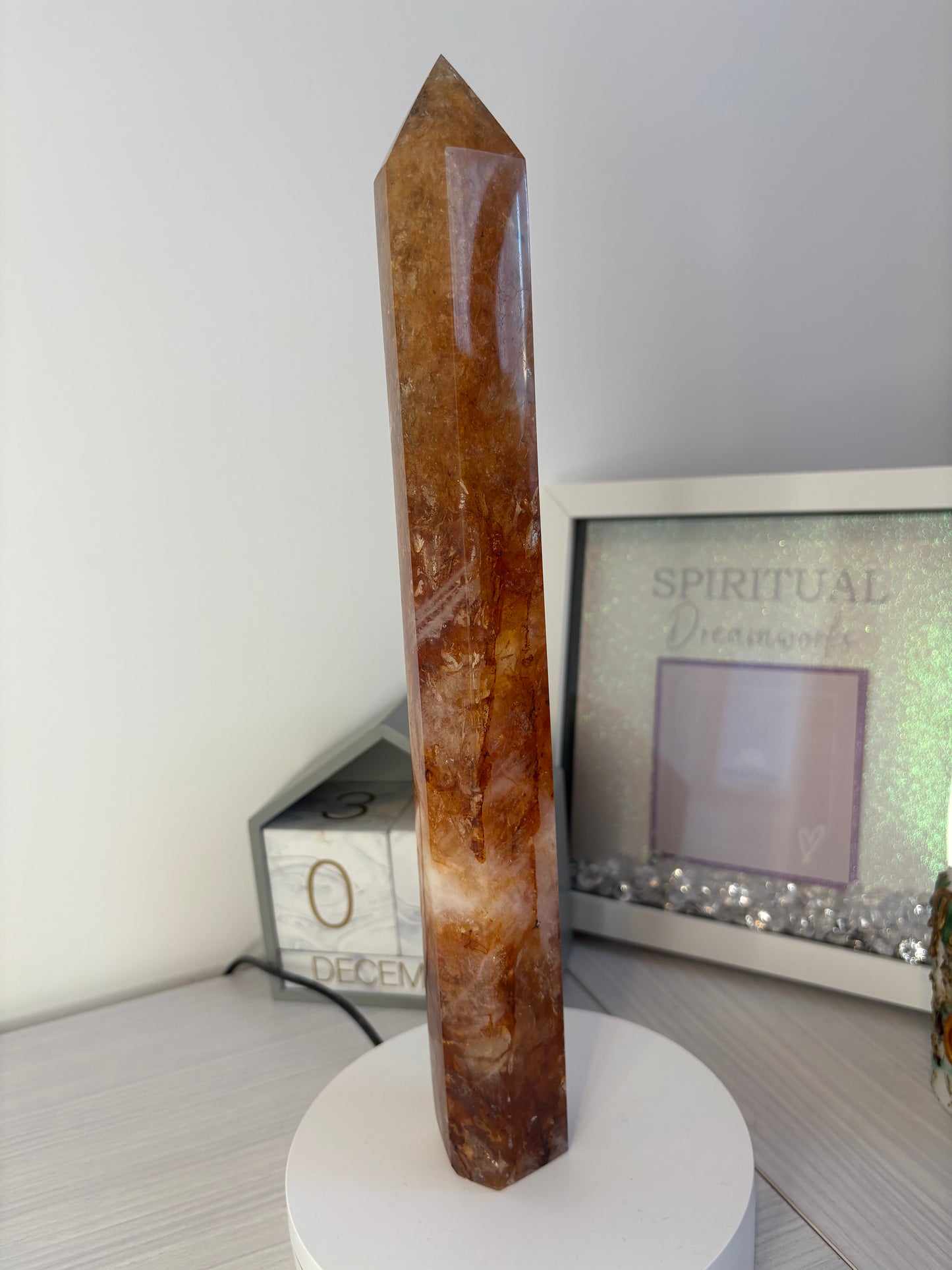 Fire Quartz Tower/ Fire Quartz Point/ Fire Quartz Crystal/ Fire Quartz/ Healing Crystals/ Crystals UK