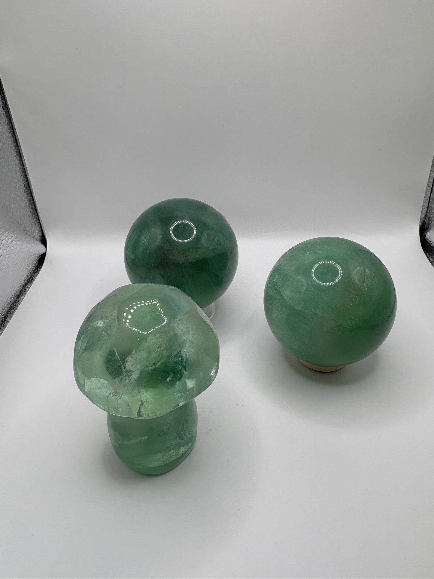 Green Fluorite Spheres/ Green Fluorite Mushroom/ Green Fluorite Crystals/ Healing Crystals/ Crystals U.K.