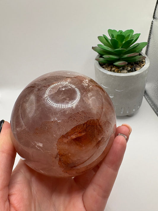 Fire Quartz Sphere/ Fire Quartz Crystal/ Crystals U.K./ Large Fire Quartz Sphere