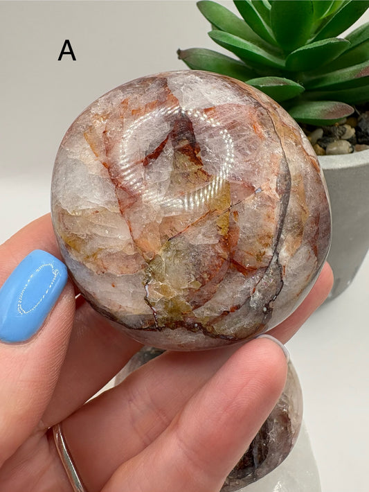 Fire Quartz Palmstones/ Fire Quartz Crystal/ Crystals U.K./ Fire Quartz