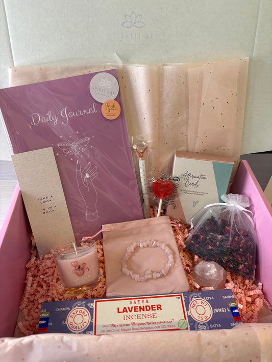 Self Love Gift box/ Self Care Gift Box/ Rose Quartz Gift Box/ Gifts for her/ Christmas gift ideas