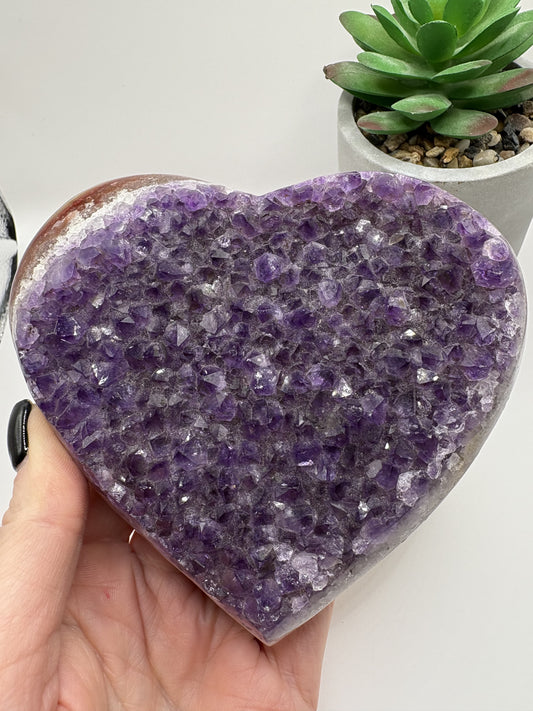 Amethyst Druzy Heart/ Large Amethyst Druzy Heart/ Amethyst Heart/ Amethyst Crystals/ Amethyst/ Healing Crystals/ Crystals UK