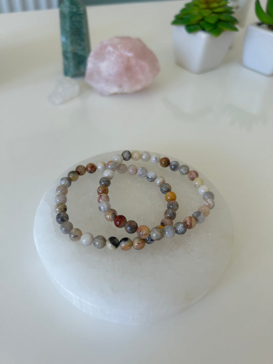 Crazy Lace Agate Beaded Bracelet