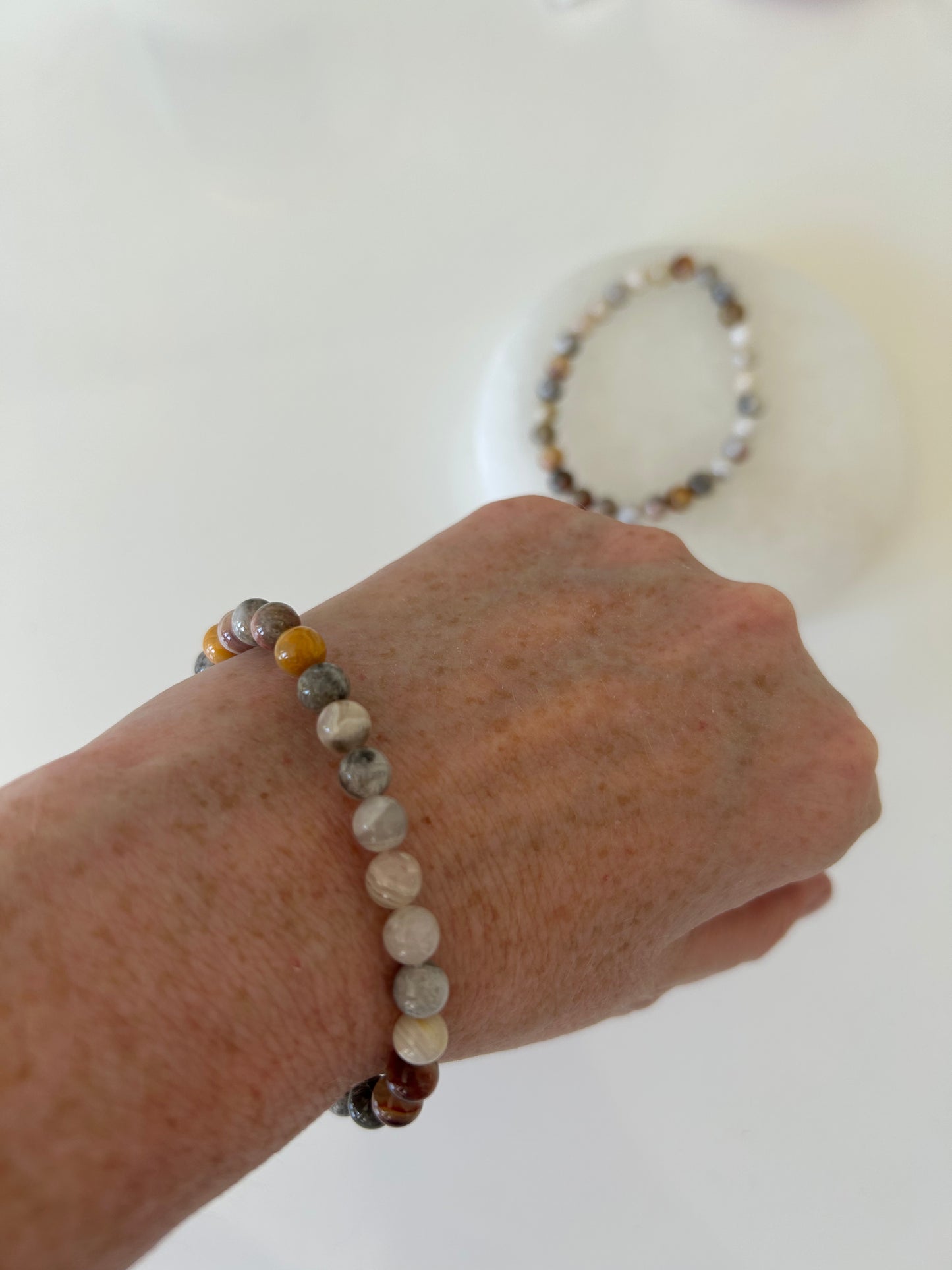 Crazy Lace Agate Beaded Bracelet