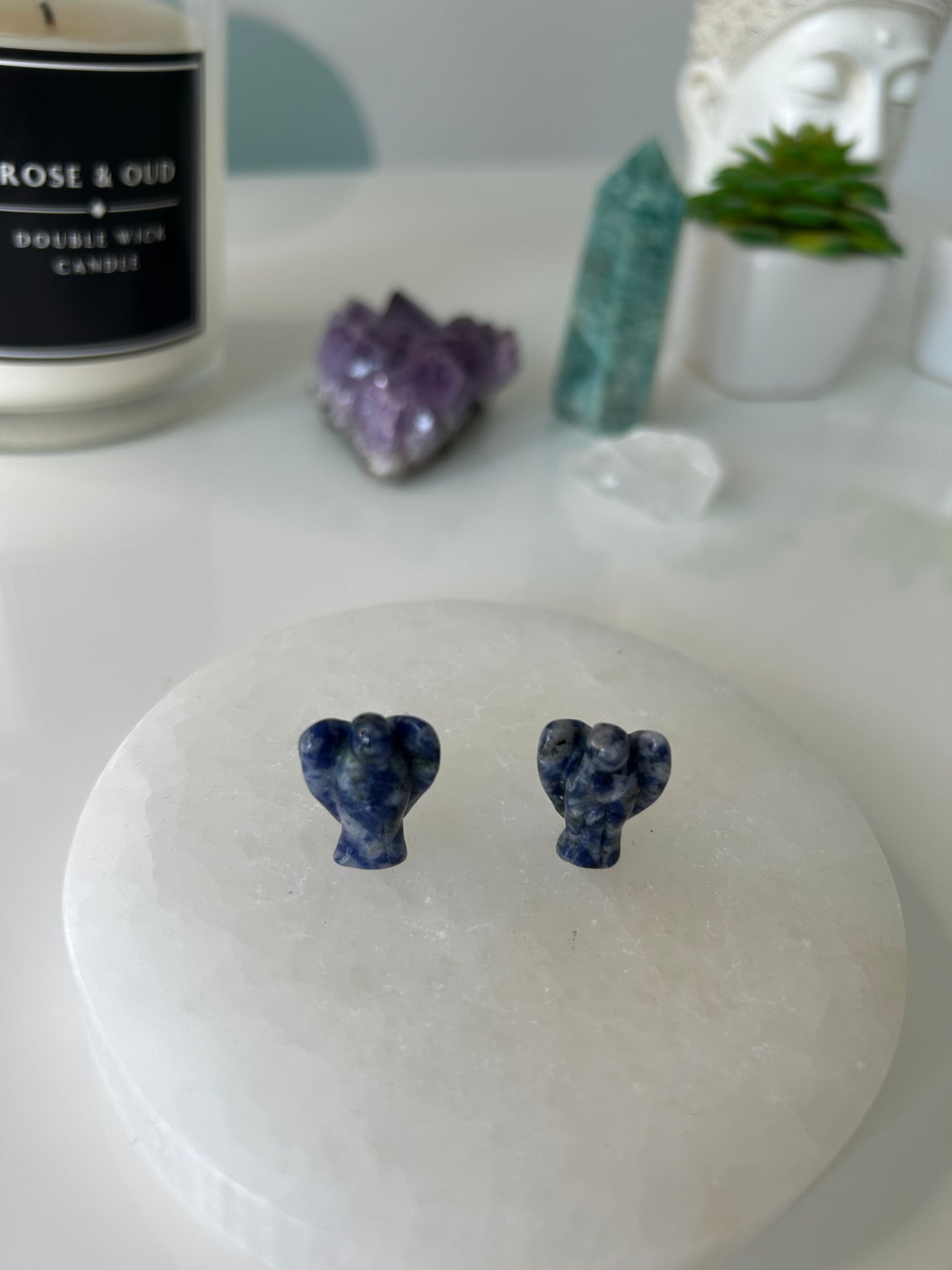 Sodalite Mini Angel Carvings