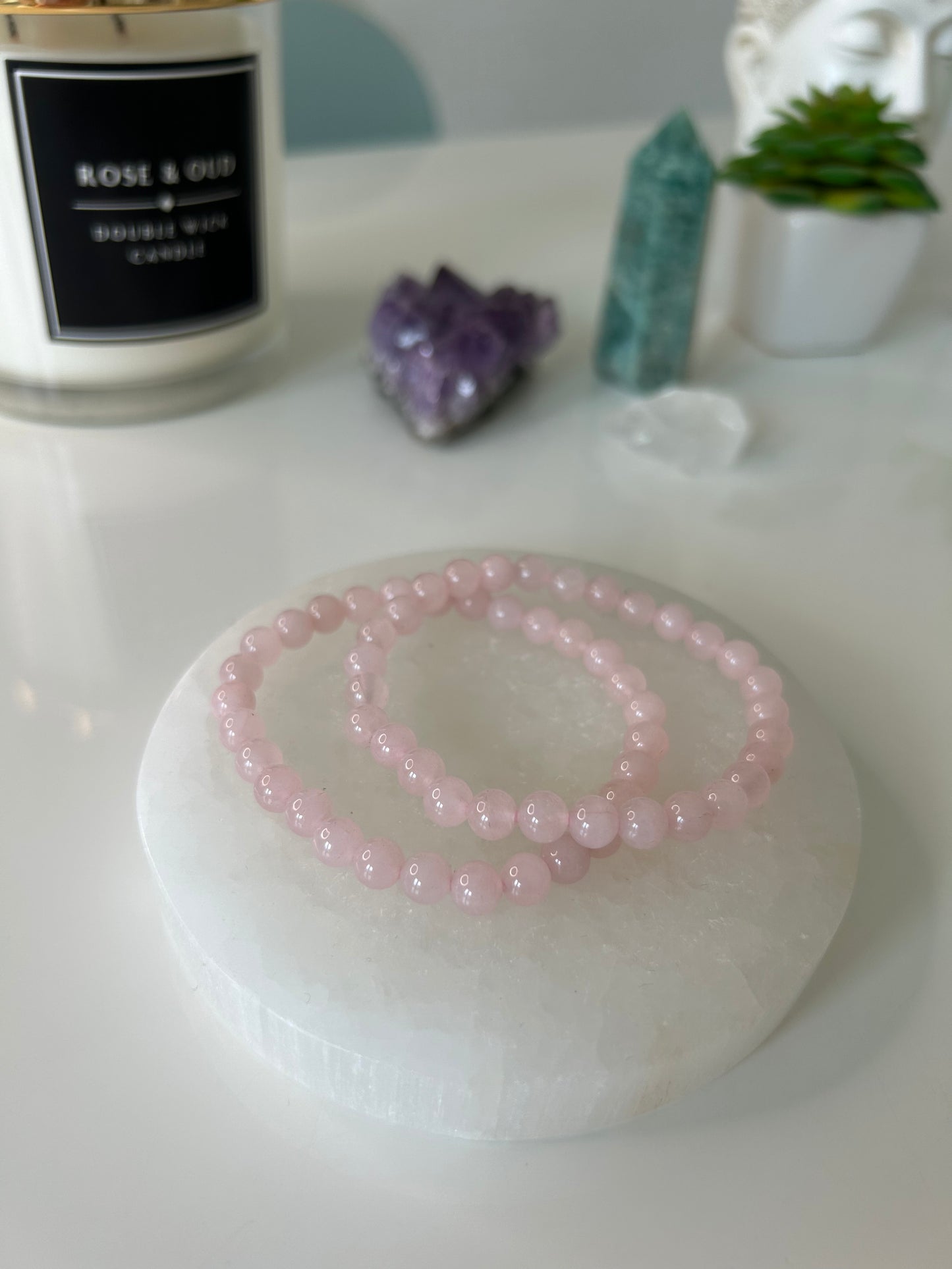 Rose Quartz Beaded Bracelets