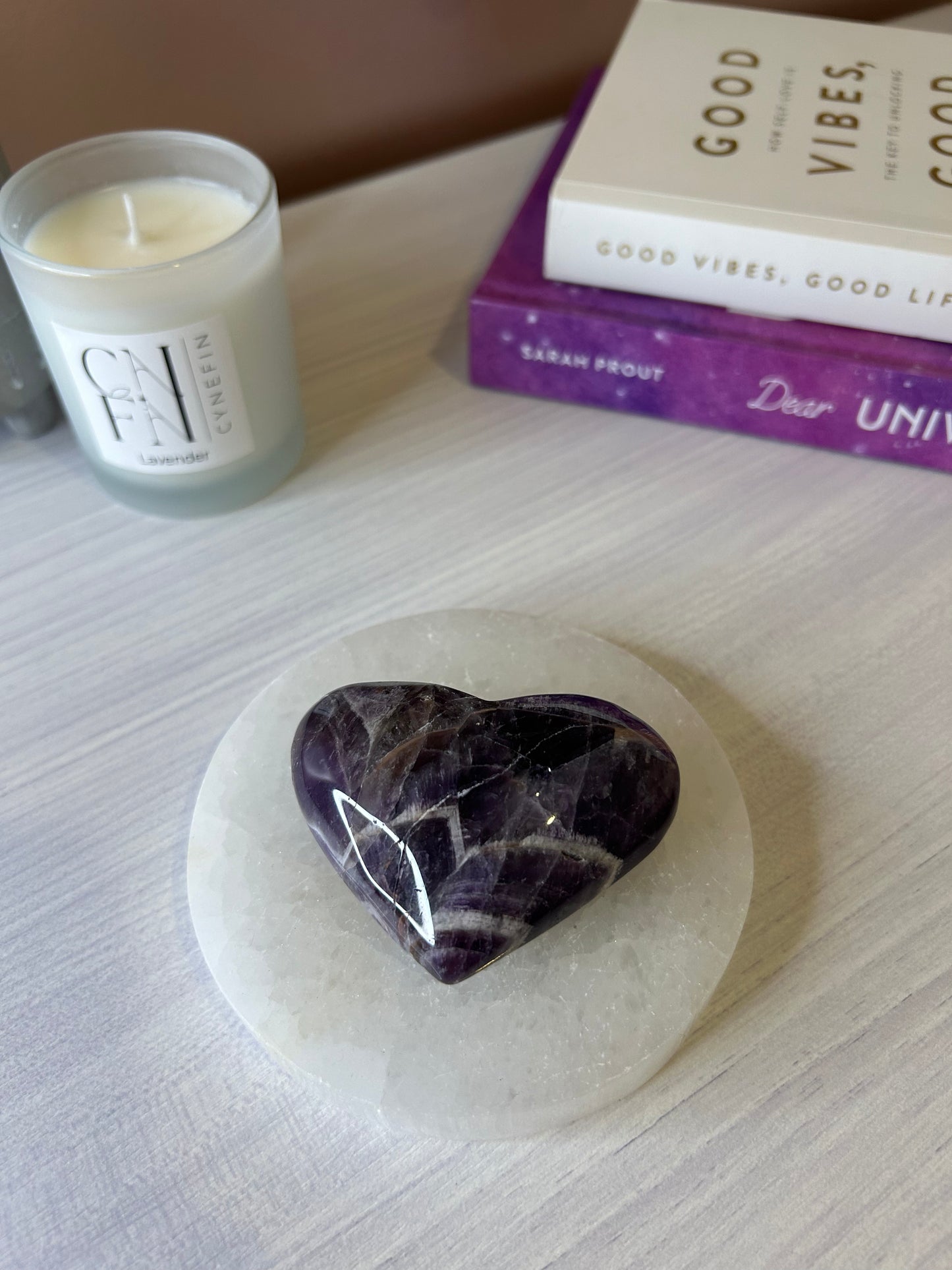 Dream Amethyst Heart Carving/ Dream Amethyst Crystal/ Dream Amethyst/ Healing Crystals