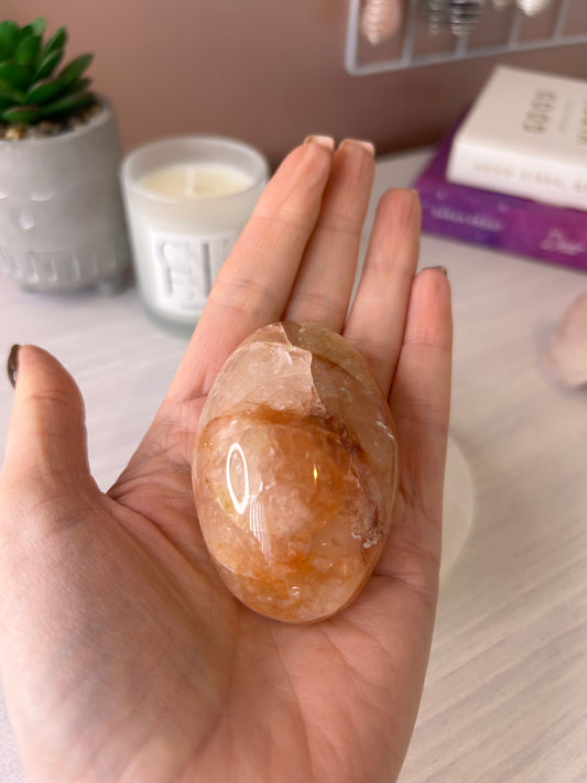 Fire Quartz Palmstone/ Fire Quartz Crystal