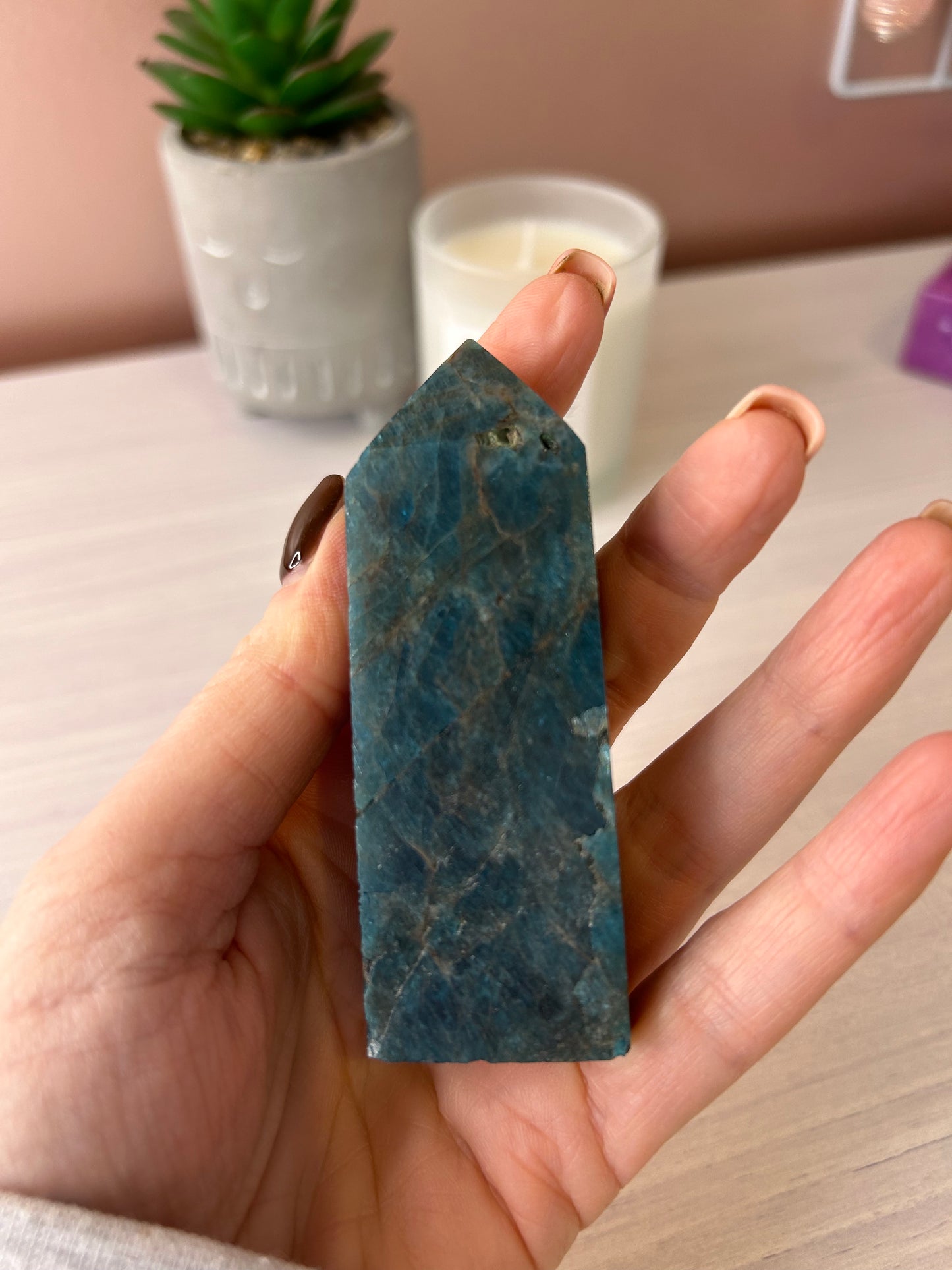 Blue Apatite Tower/ Blue Apatite Point/ Blue Apatite Crystal