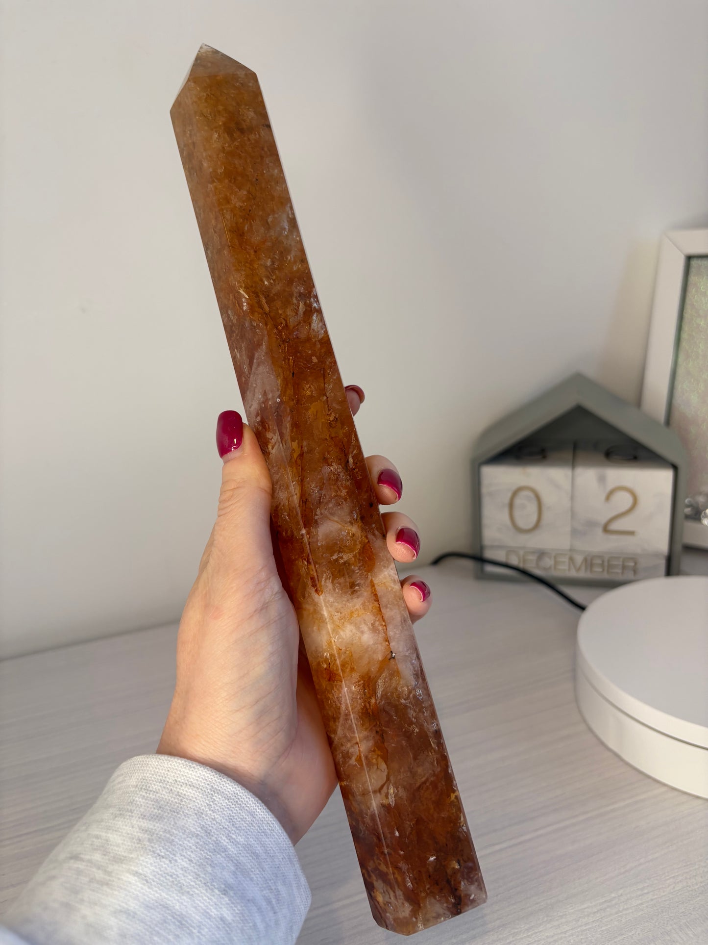Fire Quartz Tower/ Fire Quartz Point/ Fire Quartz Crystal/ Fire Quartz/ Healing Crystals/ Crystals UK