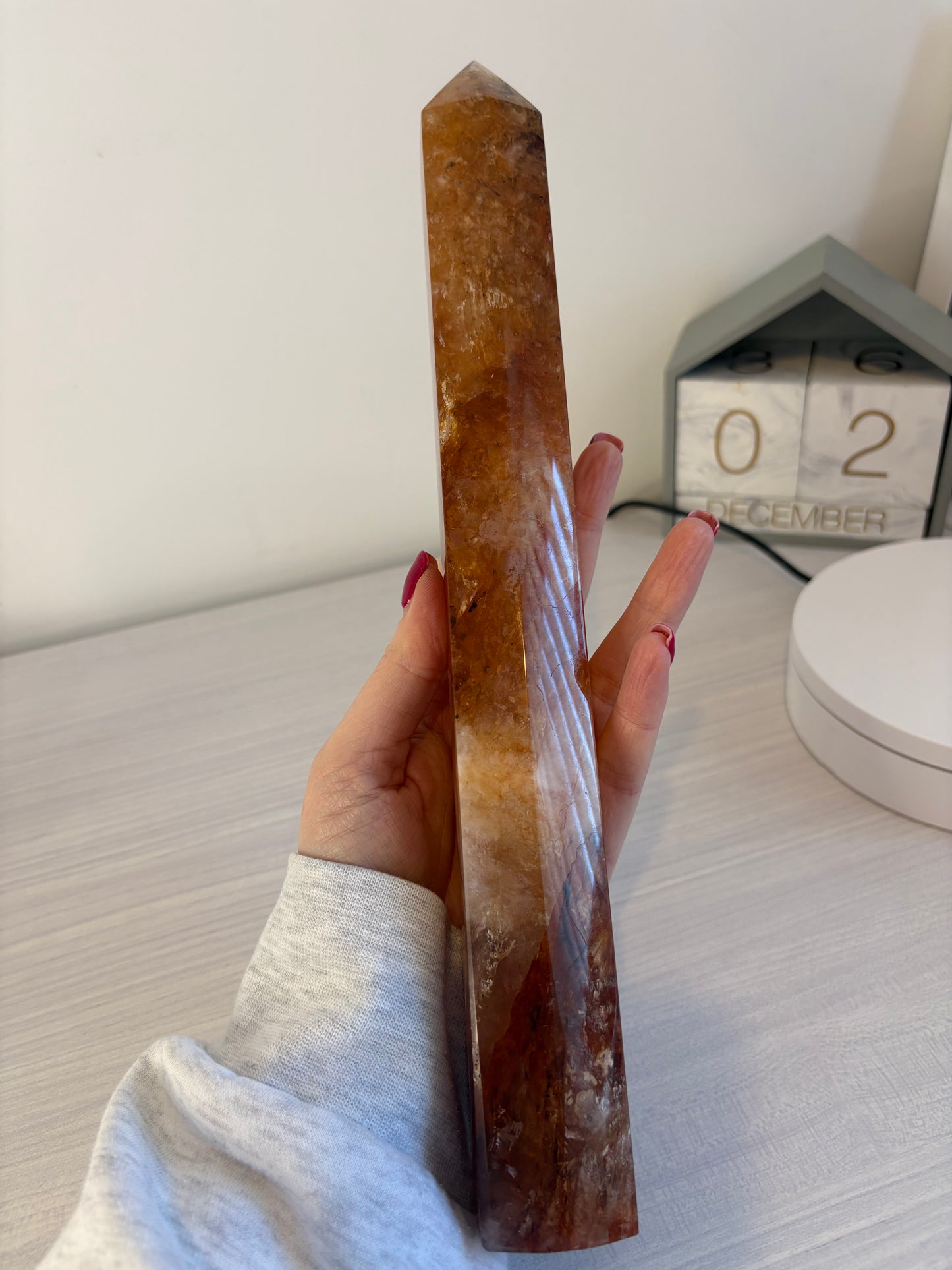 Fire Quartz Tower/ Fire Quartz Point/ Fire Quartz Crystal/ Fire Quartz/ Healing Crystals/ Crystals UK