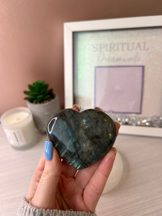 Labradorite Heart Carving