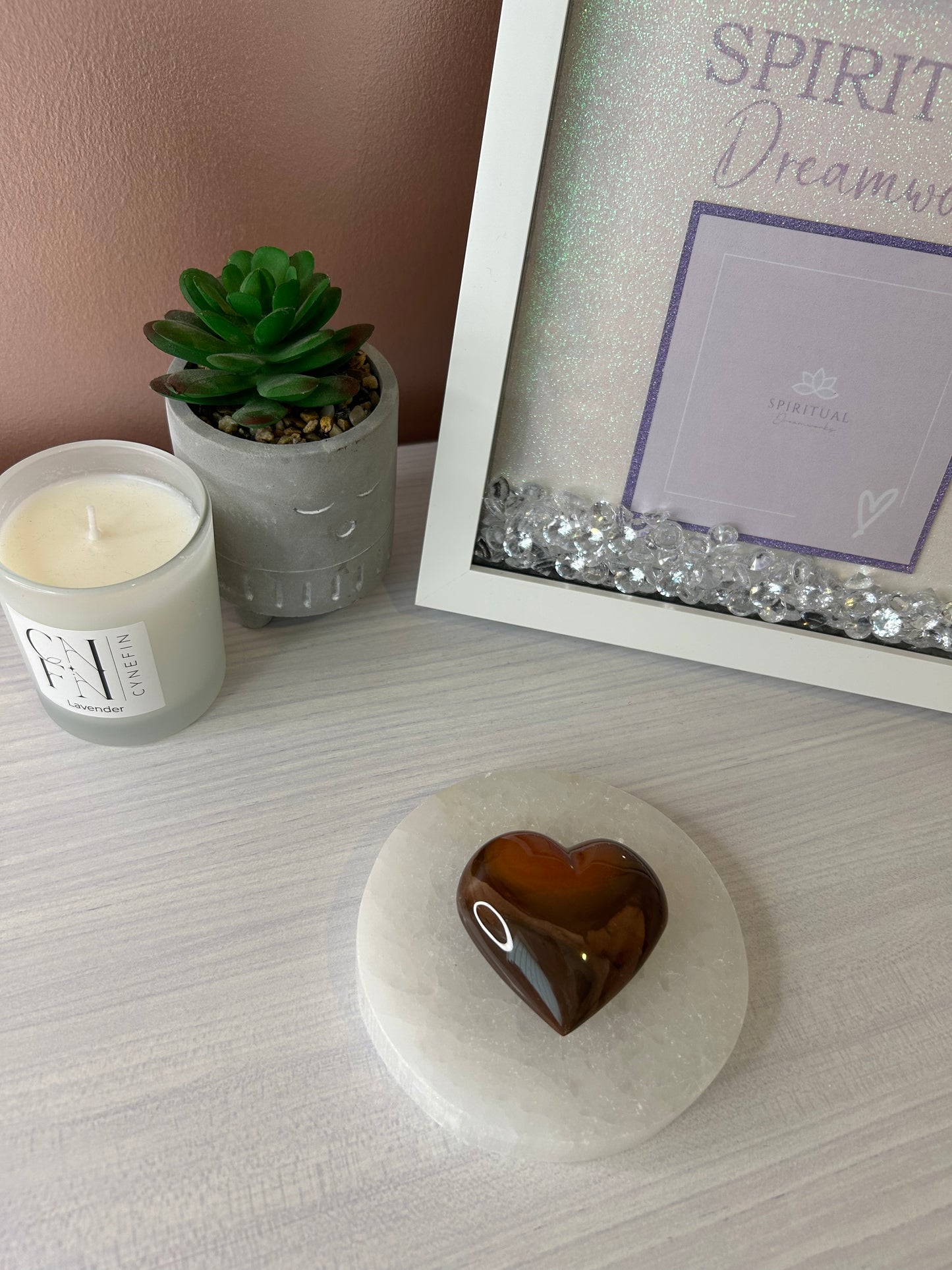 Polychrome Jasper Heart Carving