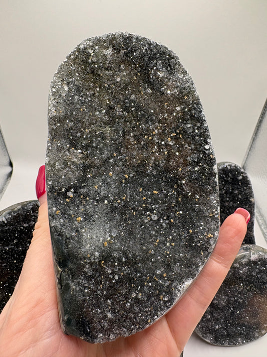 Black Amethyst Cutbases/ Raw Black Amethyst Cutbases/ Raw Black Amethyst/ Black Amethyst/ Crystals UK/ Black Amethyst Druzy/ Natural Amethyst