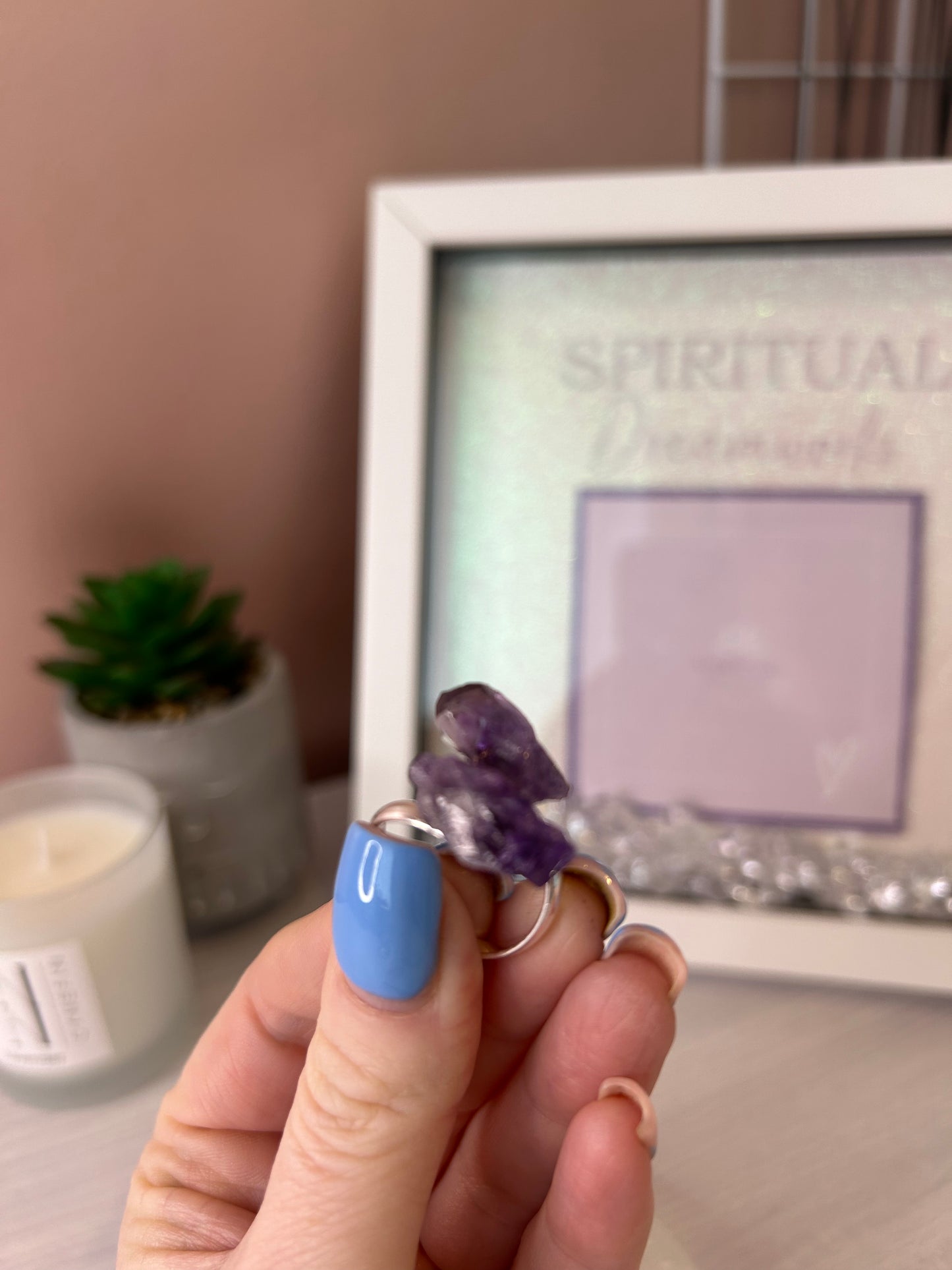 Amethyst Ring/ Amethyst Crystal Ring/ Amethyst Jewellery