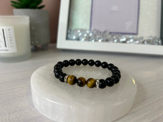 Black Agate/Tigers Eye Bracelet