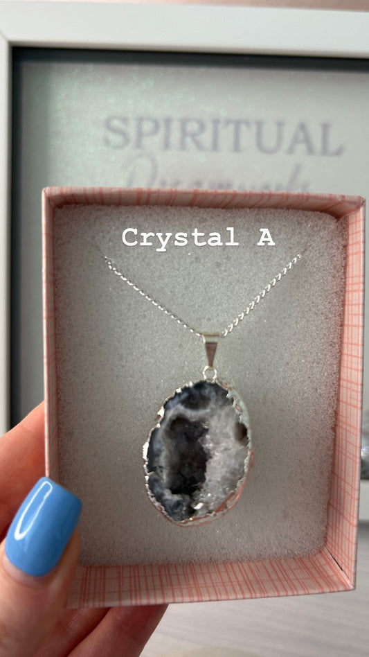 Half Geode Crystal Necklaces/ Half Geode Crystal Pendants