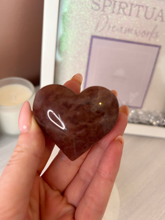 Strawberry Quartz Heart Carving