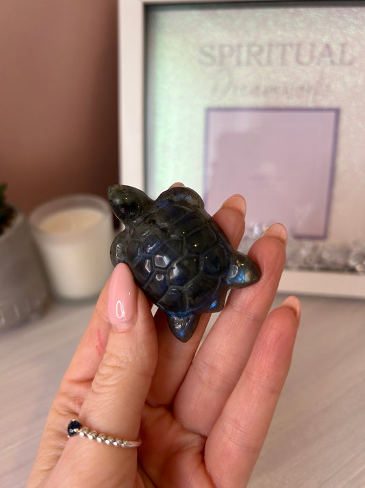 Labradorite Turtle Carving/ Labradorite Crystal Carving