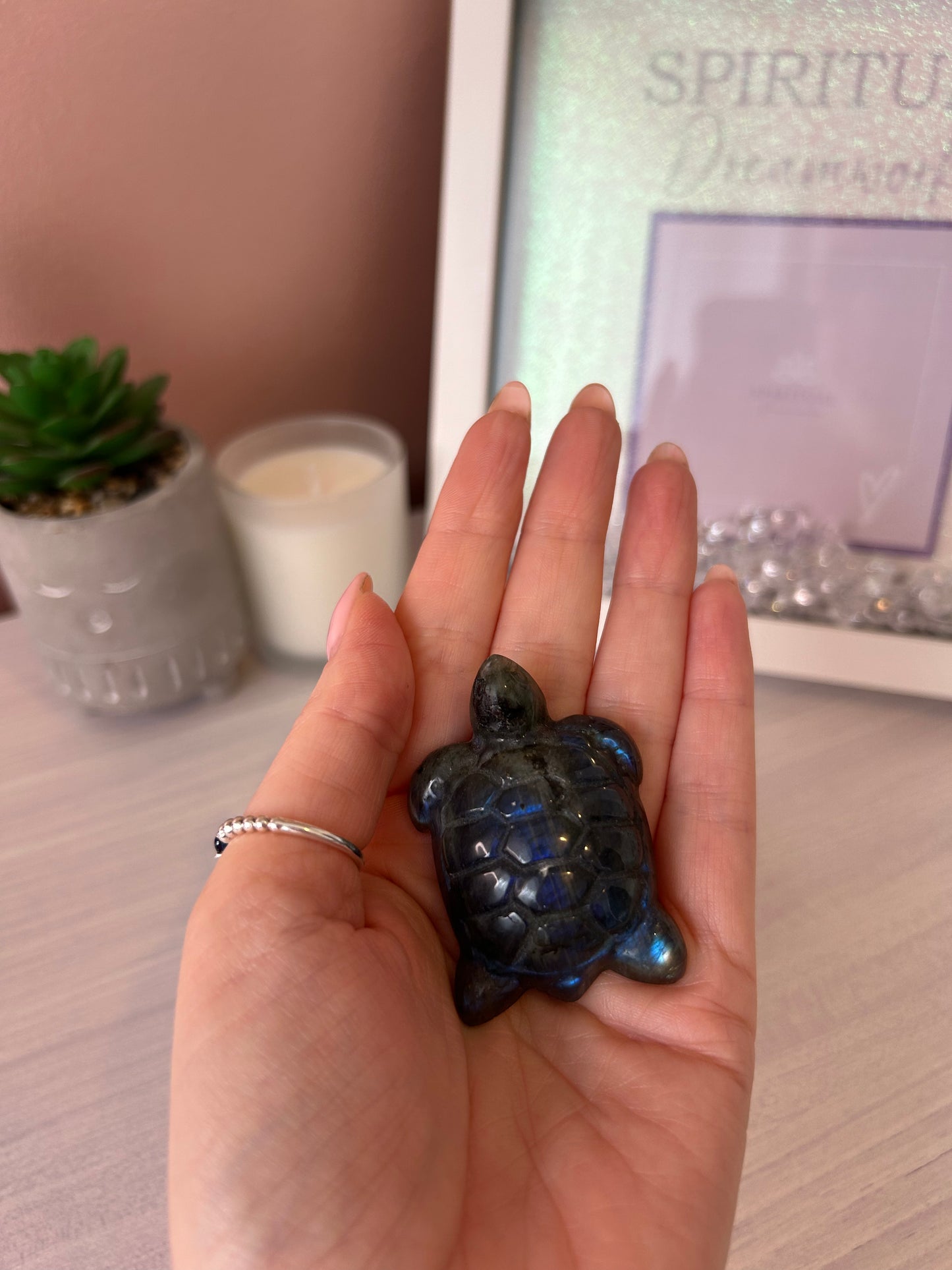 Labradorite Turtle Carving/ Labradorite Crystal Carving