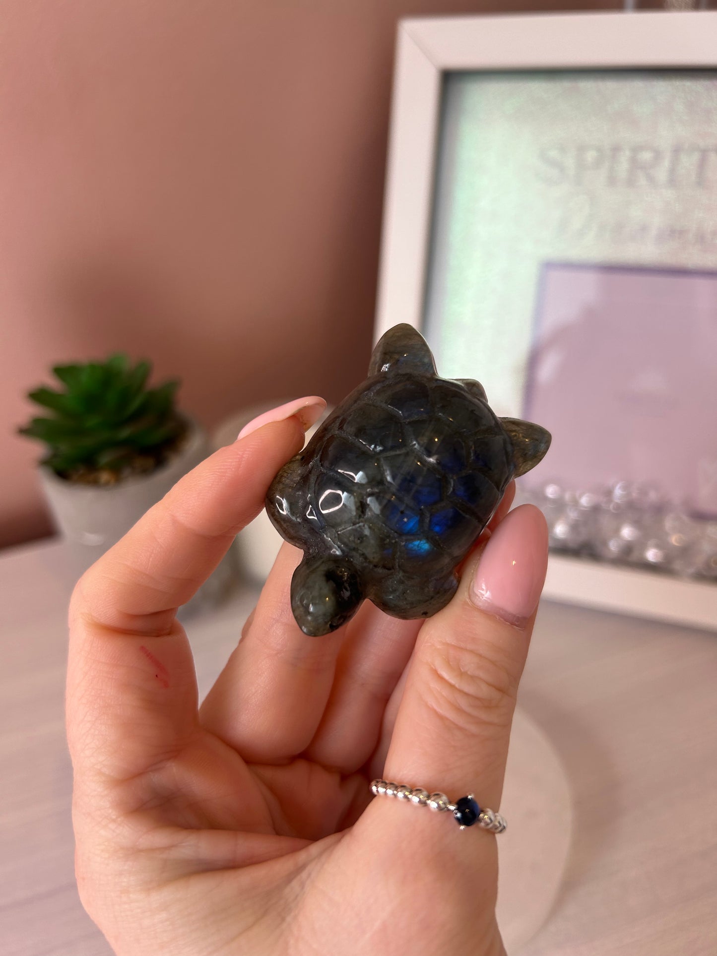 Labradorite Turtle Carving/ Labradorite Crystal Carving