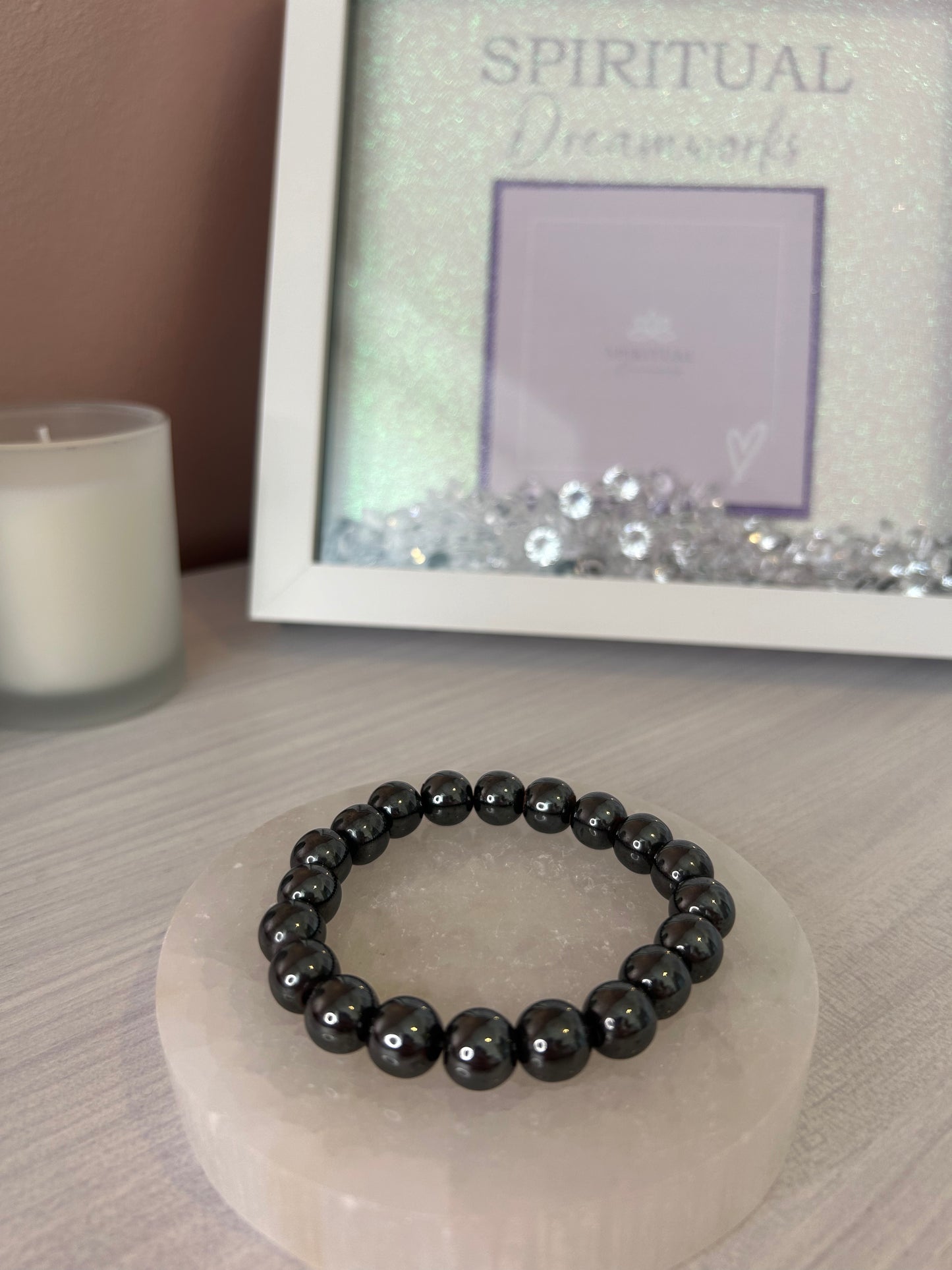 Hematite Beaded Bracelet/ Hematite Crystal Bracelet