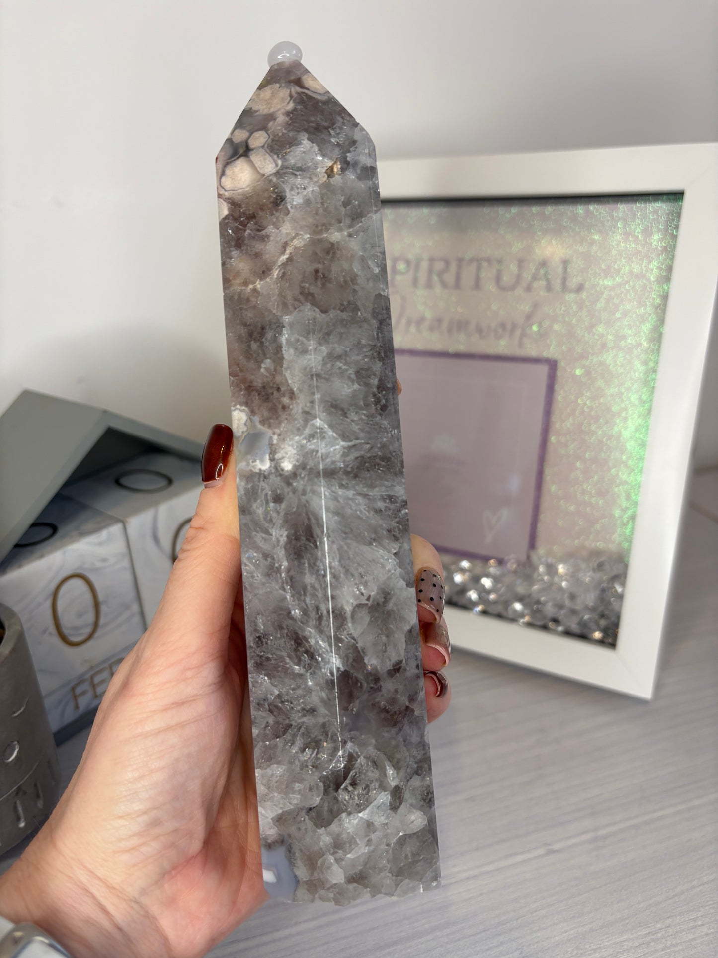Green Flower Agate Towers/Green Flower Agate Crystal/ Green Flower Agate/ Crystals UK/ Healing Crystals