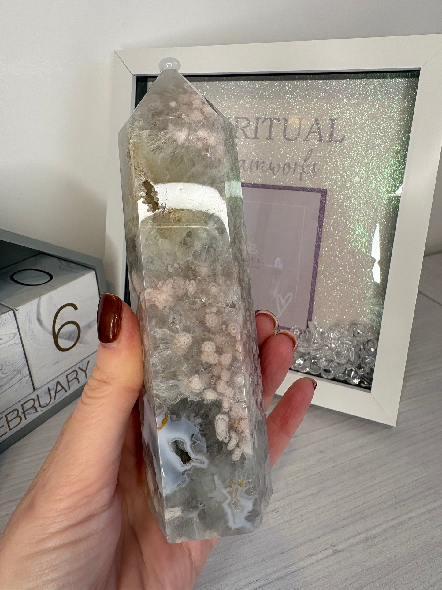 Green Flower Agate Towers/Green Flower Agate Crystal/ Green Flower Agate/ Crystals UK/ Healing Crystals
