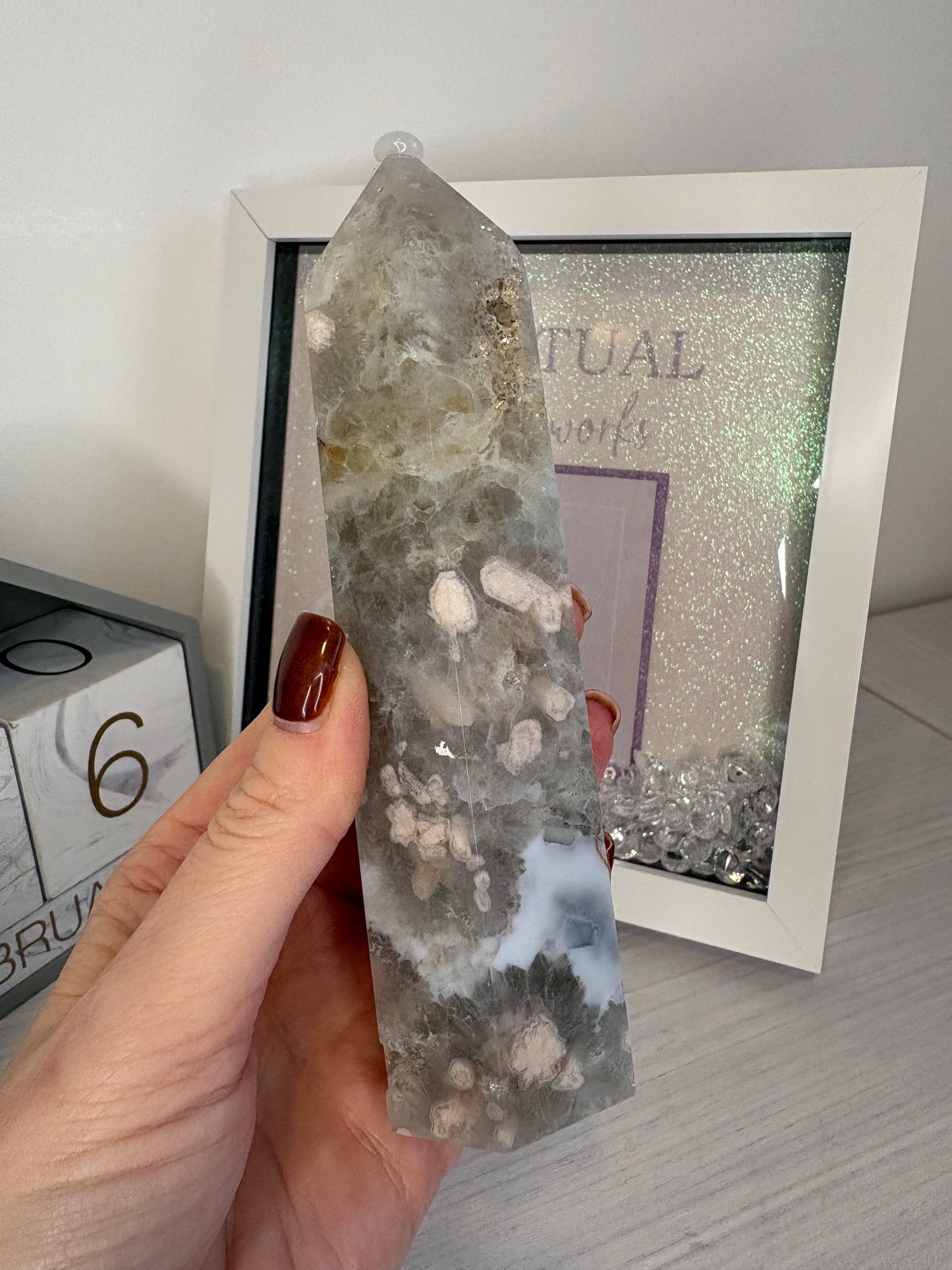 Green Flower Agate Towers/Green Flower Agate Crystal/ Green Flower Agate/ Crystals UK/ Healing Crystals