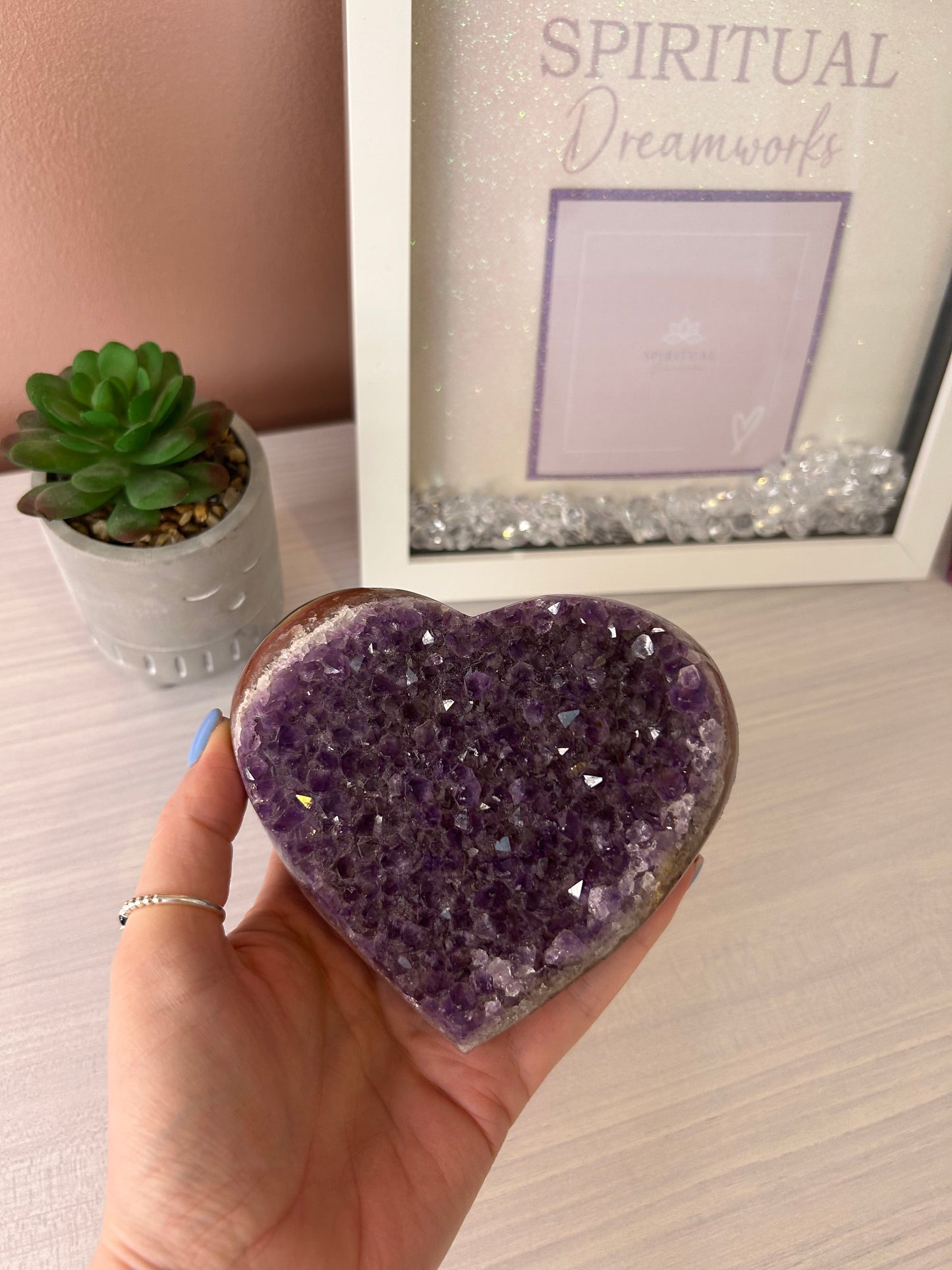 Amethyst Druzy Heart/ Large Amethyst Druzy Heart/ Amethyst Heart/ Amethyst Crystals/ Amethyst/ Healing Crystals/ Crystals UK