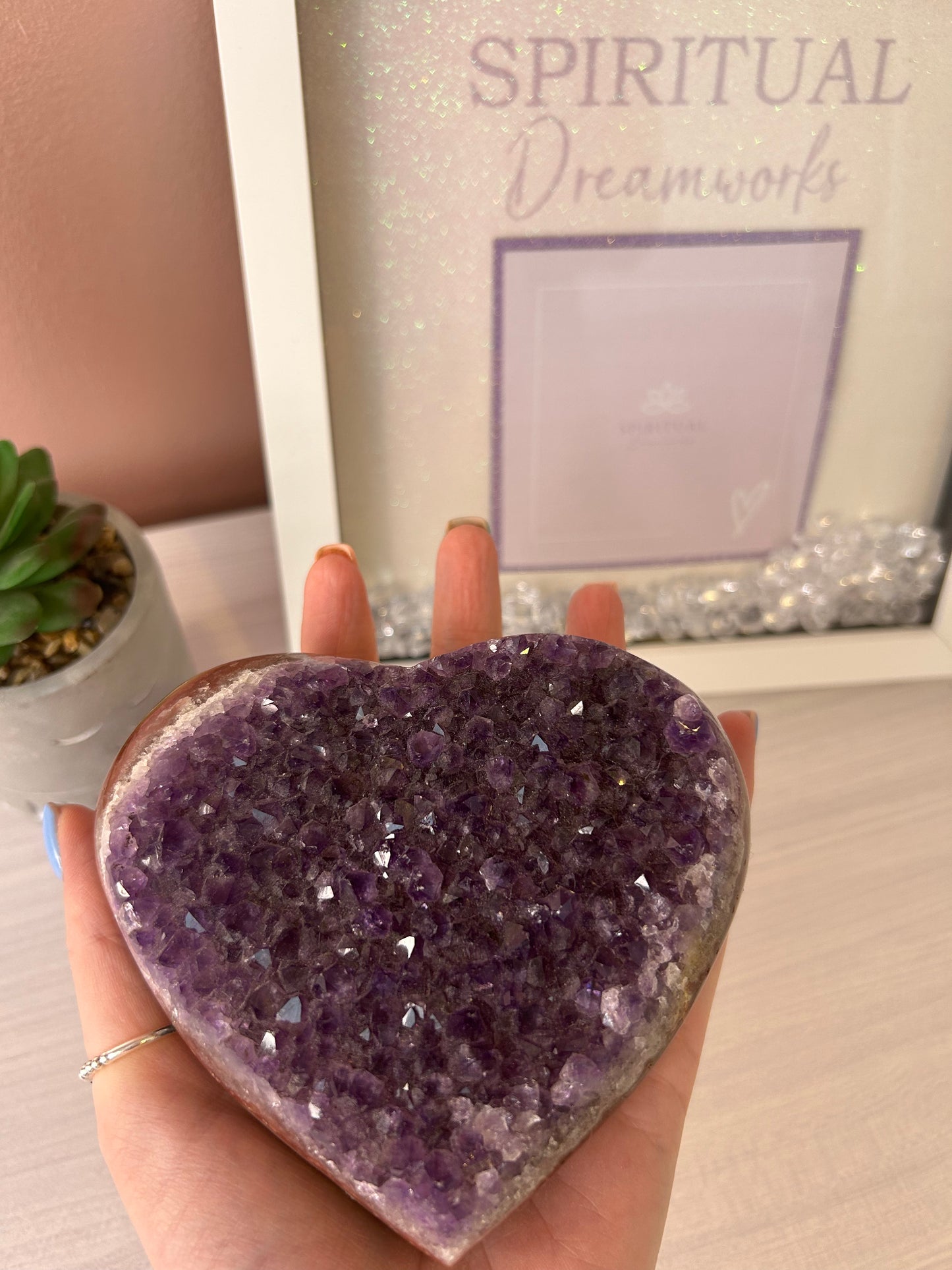 Amethyst Druzy Heart/ Large Amethyst Druzy Heart/ Amethyst Heart/ Amethyst Crystals/ Amethyst/ Healing Crystals/ Crystals UK