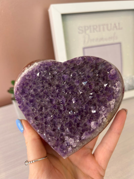 Amethyst Druzy Heart/ Large Amethyst Druzy Heart/ Amethyst Heart/ Amethyst Crystals/ Amethyst/ Healing Crystals/ Crystals UK