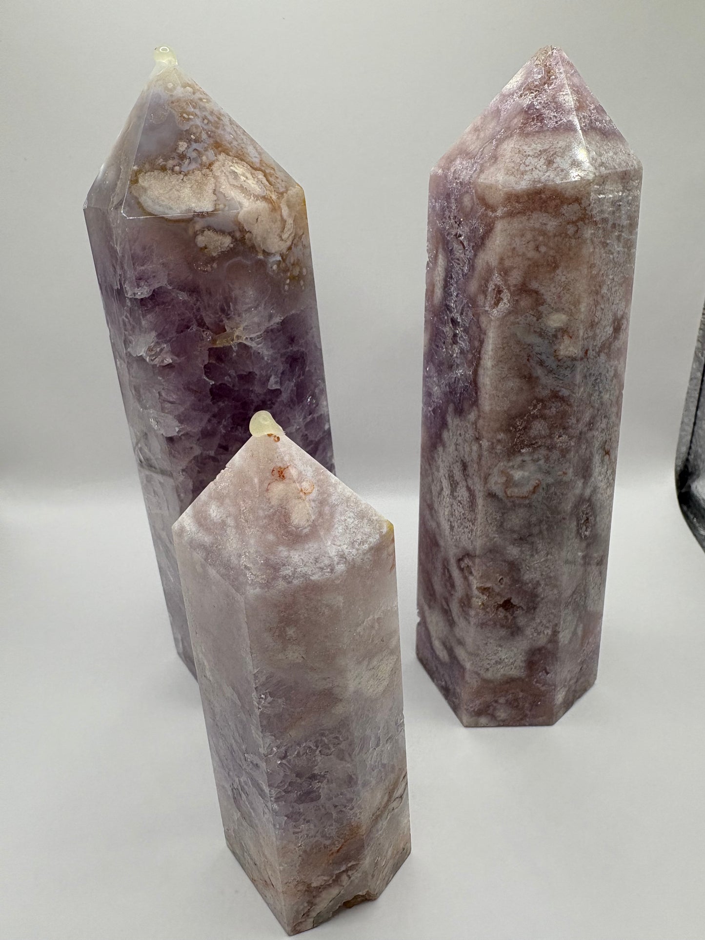 Pink Amethyst and Flower Agate Towers/ Pink Amethyst Towers/ Flower Agate Towers/ Pink Amethyst/Flower Agate/ Crystals UK