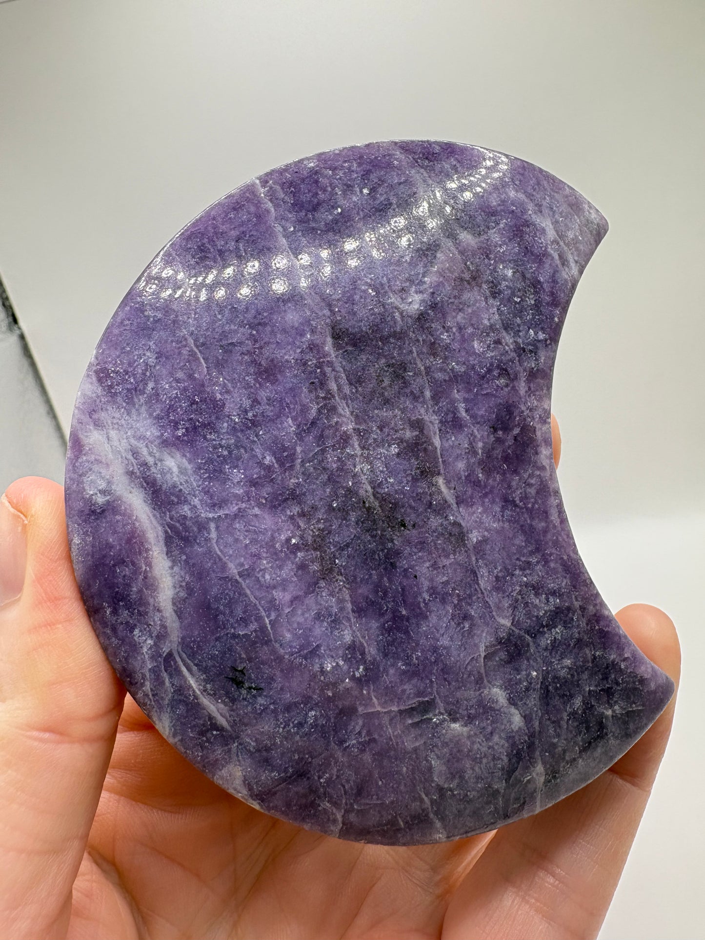 Lepidolite Moon carving/ Lepidolite carving/ Lepidolite Crystal/ Lepidolite/ Healing crystals/ Crystals U.K.