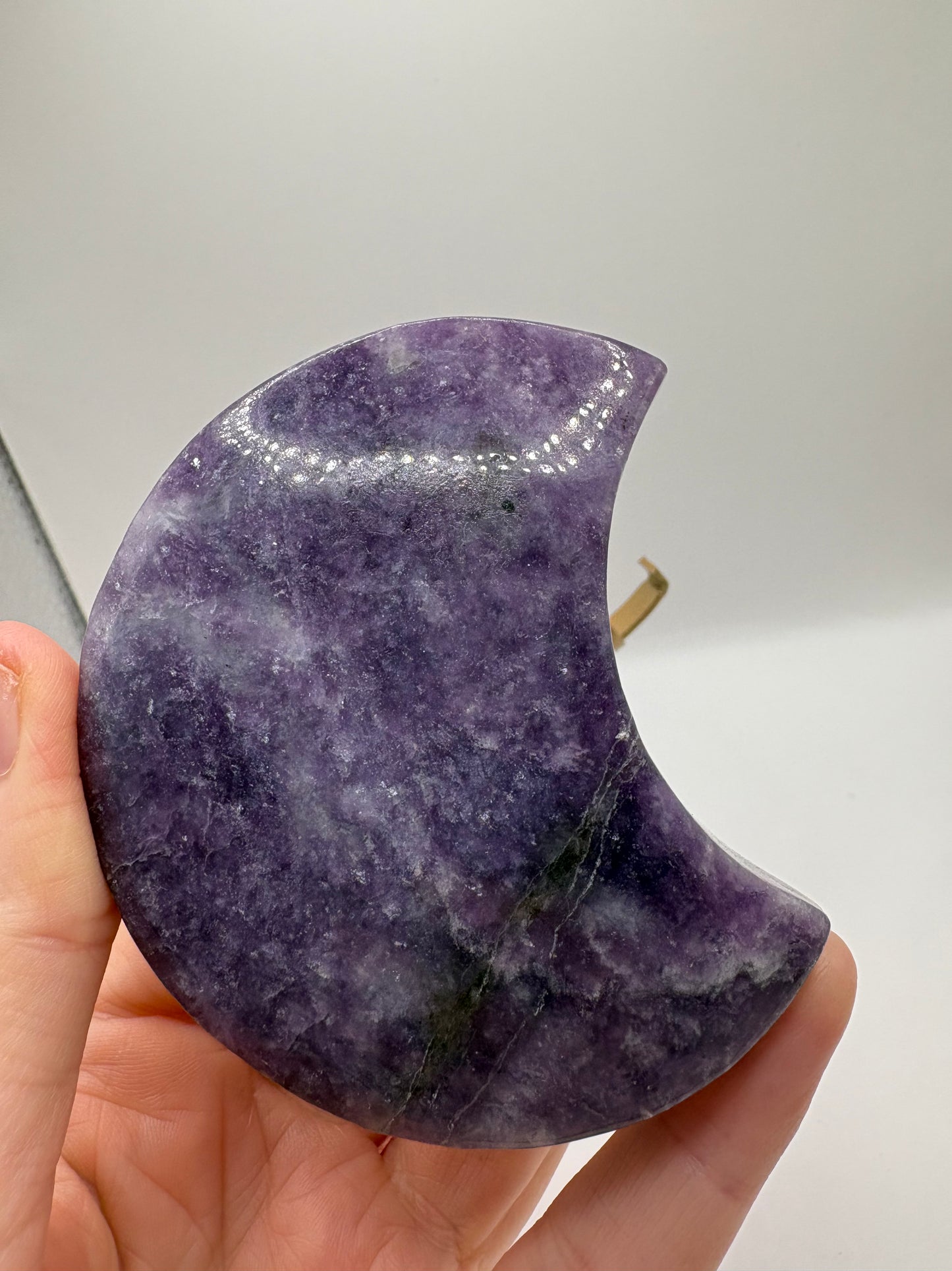 Lepidolite Moon carving/ Lepidolite carving/ Lepidolite Crystal/ Lepidolite/ Healing crystals/ Crystals U.K.