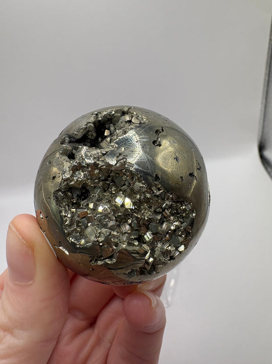Pyrite Sphere/ Pyrite Heart Carving/ Pyrite Crystals/ Pyrite/ Crystals UK