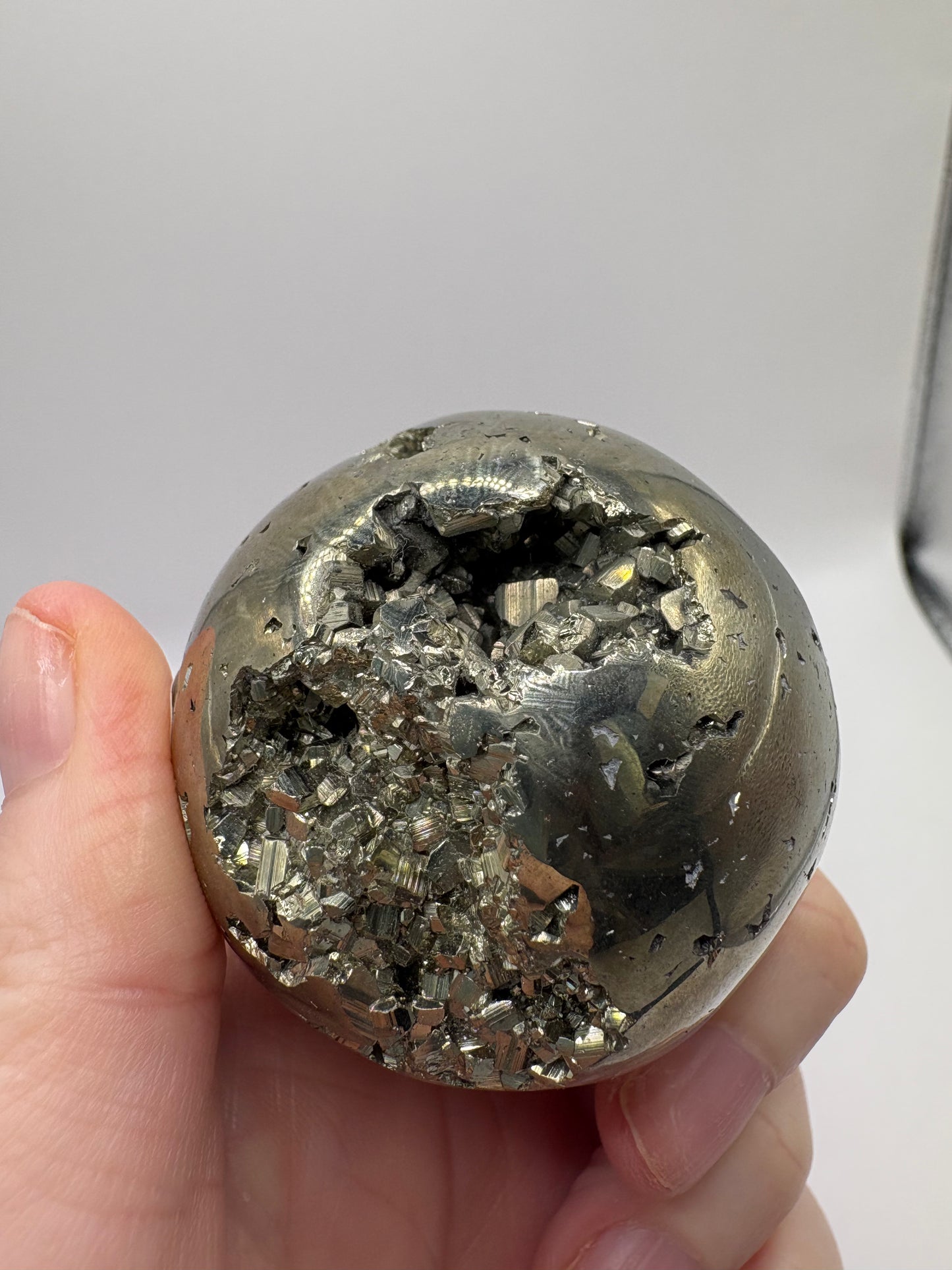Pyrite Sphere/ Pyrite Heart Carving/ Pyrite Crystals/ Pyrite/ Crystals UK