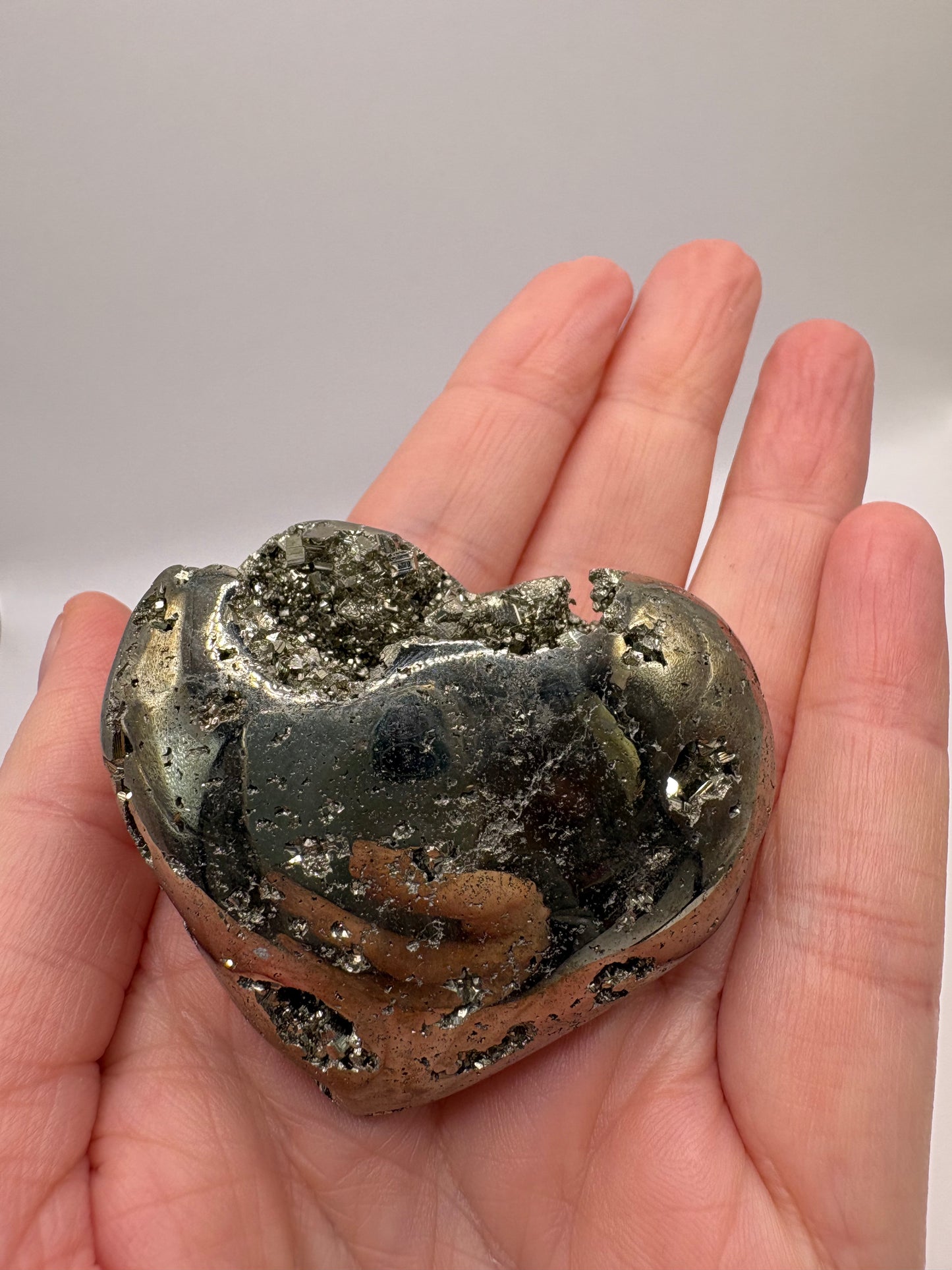 Pyrite Sphere/ Pyrite Heart Carving/ Pyrite Crystals/ Pyrite/ Crystals UK