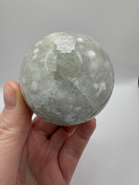 Green Flower Agate Tower/Green Flower Agate Sphere/ Green Flower Agate/ Crystals UK/ Healing Crystals