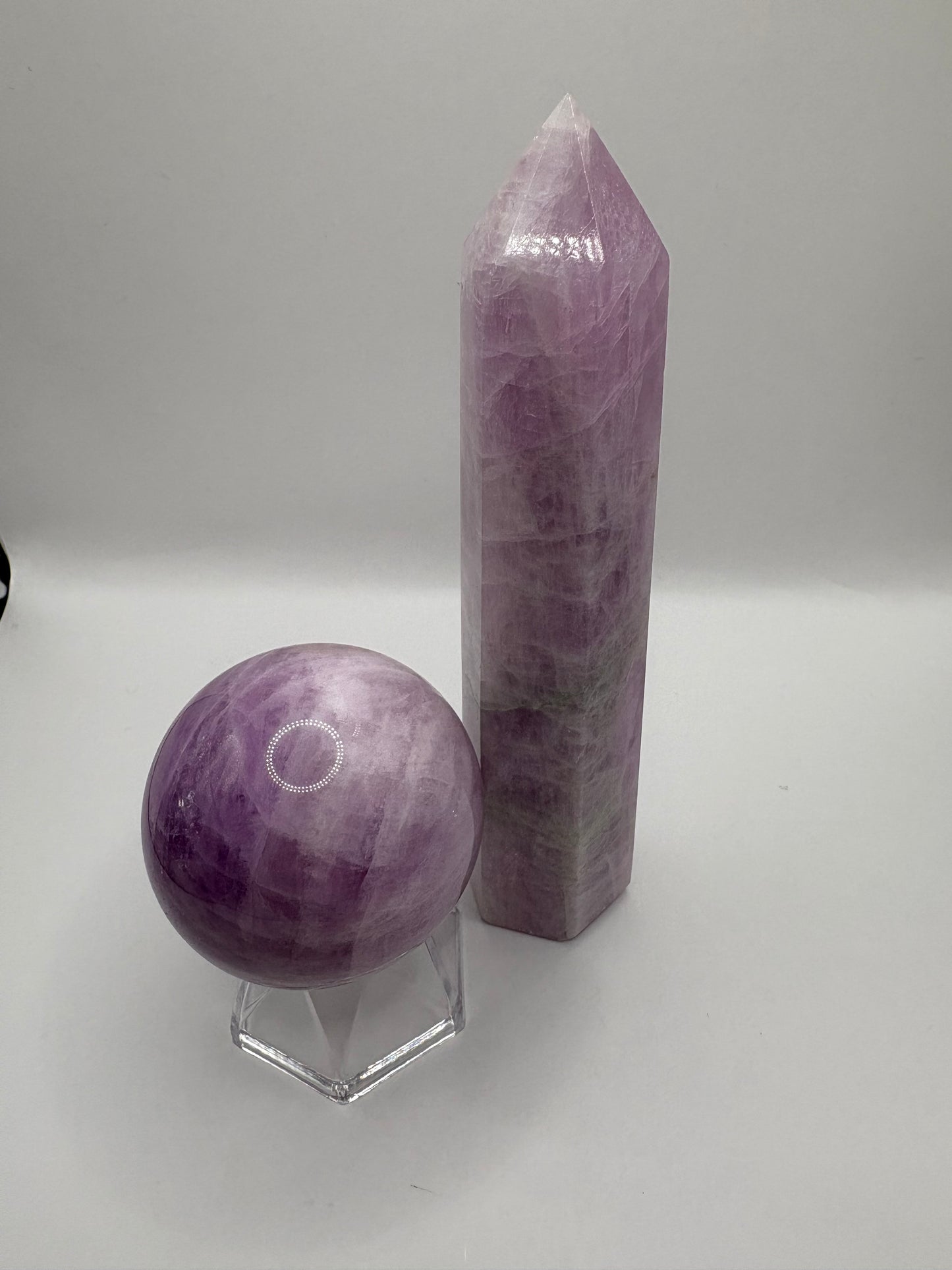 Kunzite Tower/ Kunzite Sphere/ Kunzite Crystals/ Kunzite Crystal/ Kunzite/ Healing Crystals/ Crystals UK