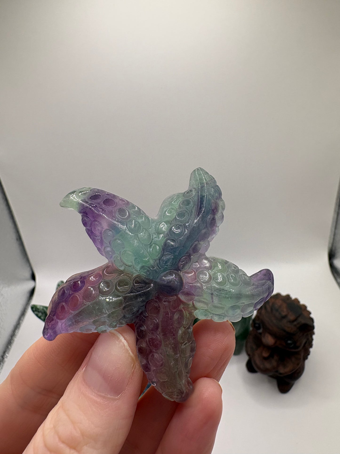 Crystal Carvings/ Green Aventurine Carving/ Fluorite Carving/ Green Jade Carving/ Mahogany Obsidian Carving/ Green Spot Jasper Carving/ Healing Crystals/ Crystals UK
