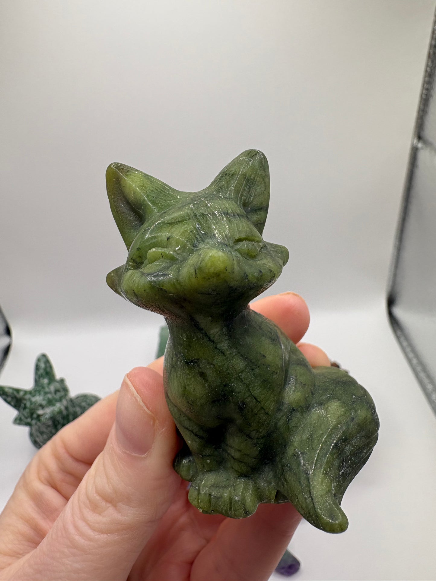Crystal Carvings/ Green Aventurine Carving/ Fluorite Carving/ Green Jade Carving/ Mahogany Obsidian Carving/ Green Spot Jasper Carving/ Healing Crystals/ Crystals UK