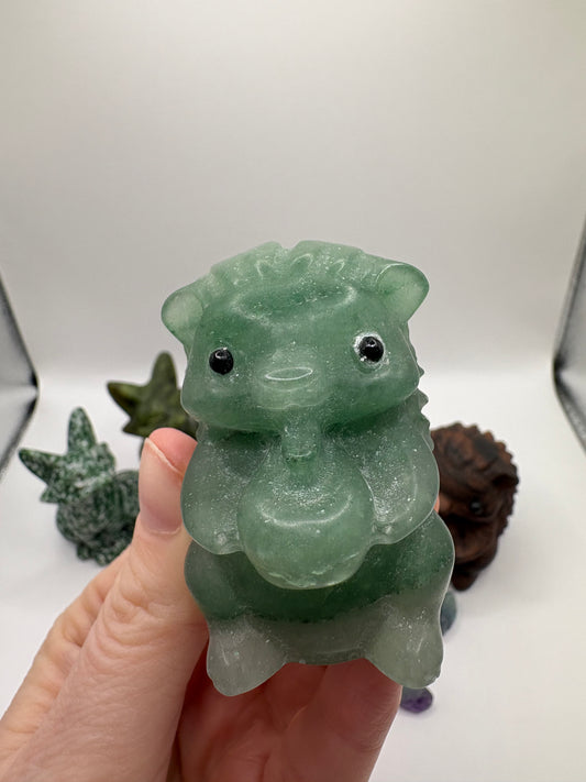Crystal Carvings/ Green Aventurine Carving/ Fluorite Carving/ Green Jade Carving/ Mahogany Obsidian Carving/ Green Spot Jasper Carving/ Healing Crystals/ Crystals UK