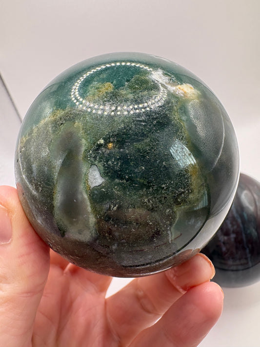 Moss Agate Sphere/ Moss Agate Spheres/ Moss Agate Crystals/Natural Crystals/ Healing Crystals/ Crystals UK/ Ethically Sourced Crystals