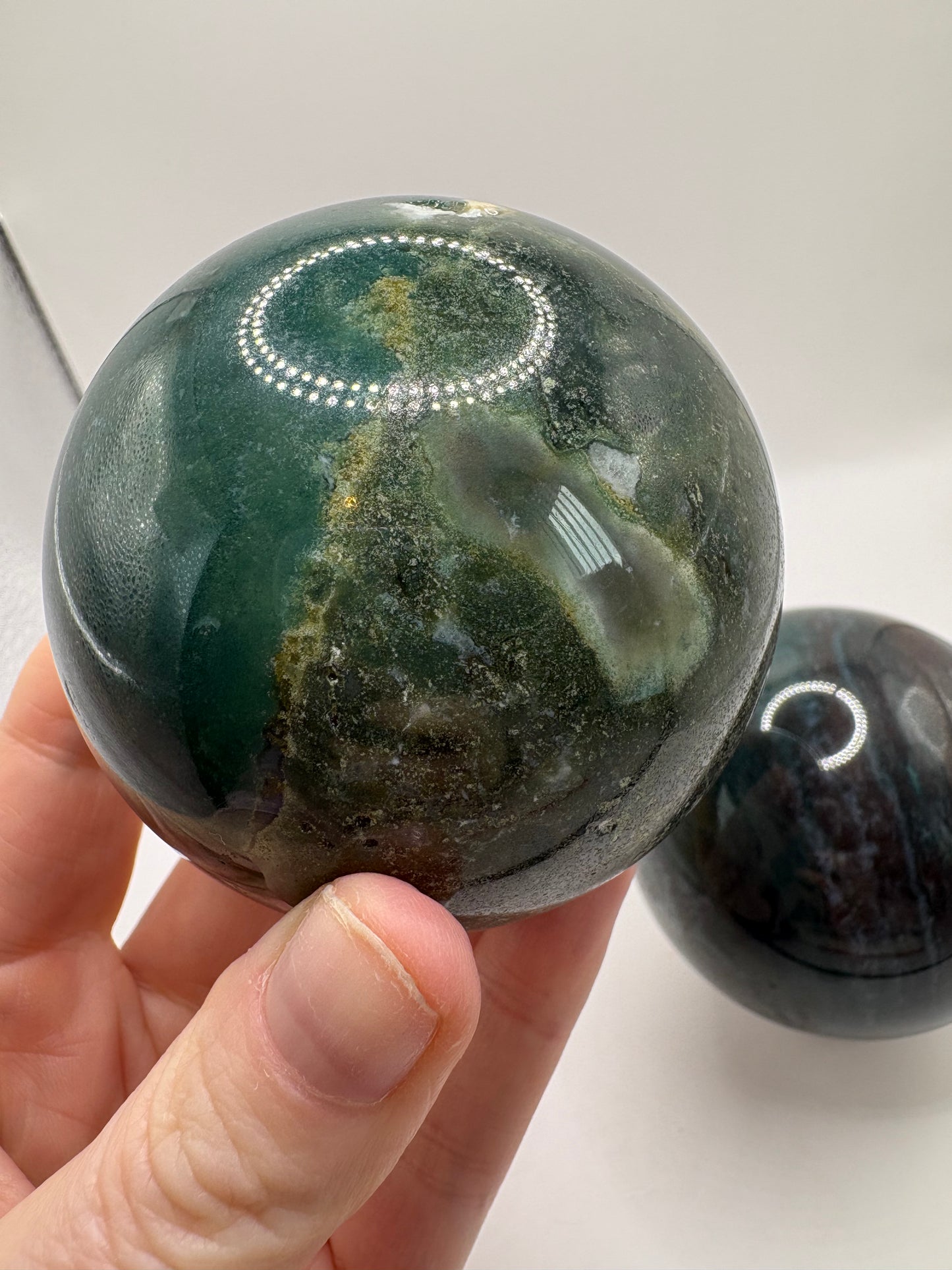 Moss Agate Sphere/ Moss Agate Spheres/ Moss Agate Crystals/Natural Crystals/ Healing Crystals/ Crystals UK/ Ethically Sourced Crystals