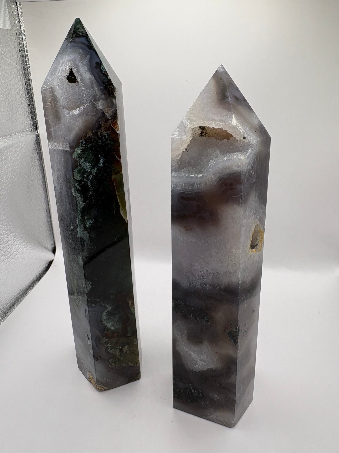 Genuine Moss Agate Towers/ Moss Agate Crystal/ Moss Agate/ Healing Crystals/ Crystals UK