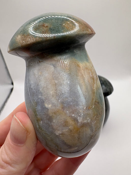 Ocean Jasper Mushroom Carvings/ Ocean Jasper Crystal/ Ocean Jasper/ Crystals UK/ Healing Crystals