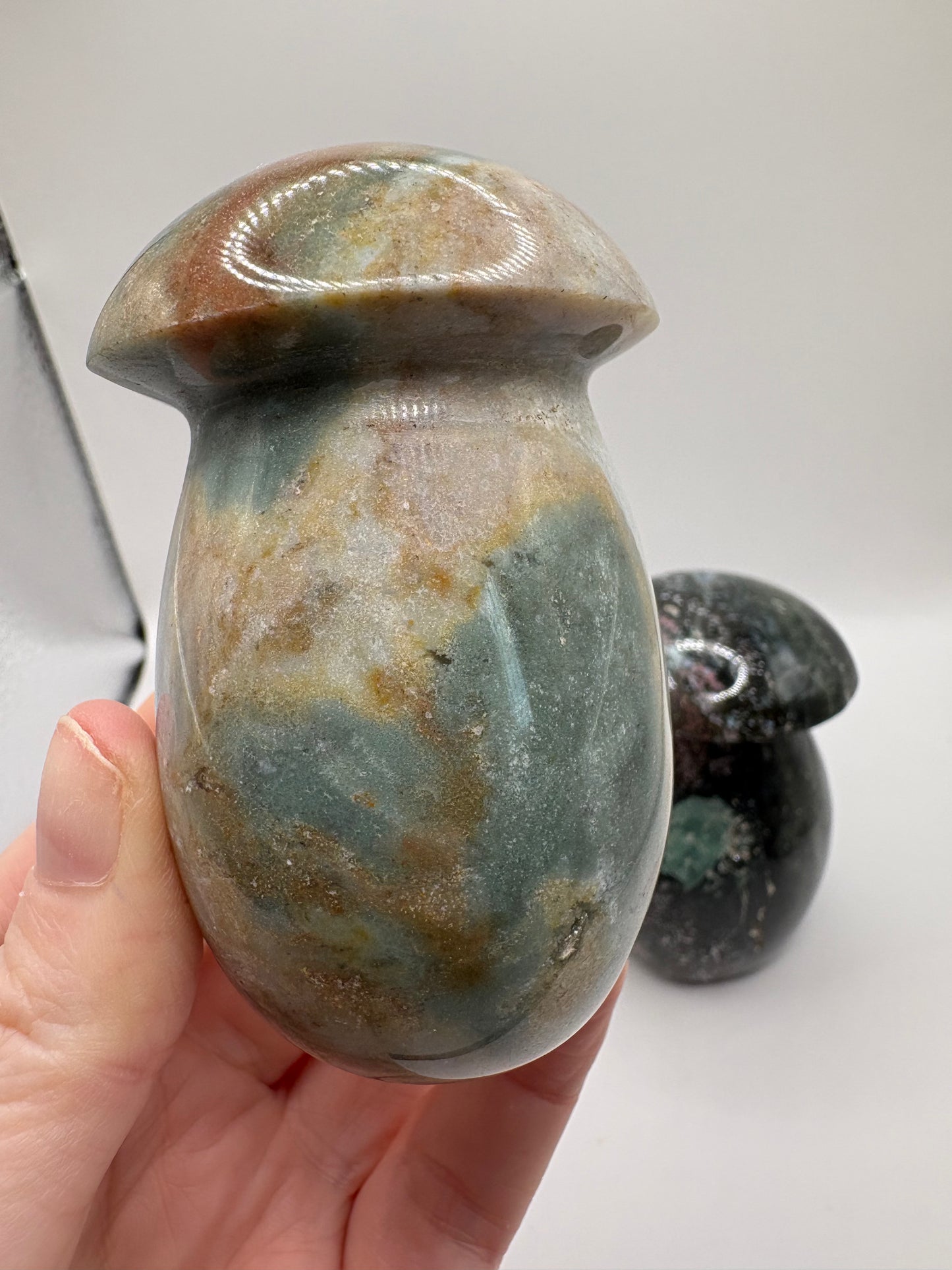Ocean Jasper Mushroom Carvings/ Ocean Jasper Crystal/ Ocean Jasper/ Crystals UK/ Healing Crystals