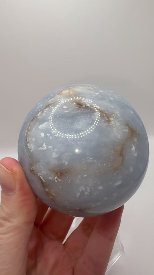 Blue Calcite Sphere/ Blue Calcite Crystal/ Blue Calcite/ Crystals UK/ Healing Crystals