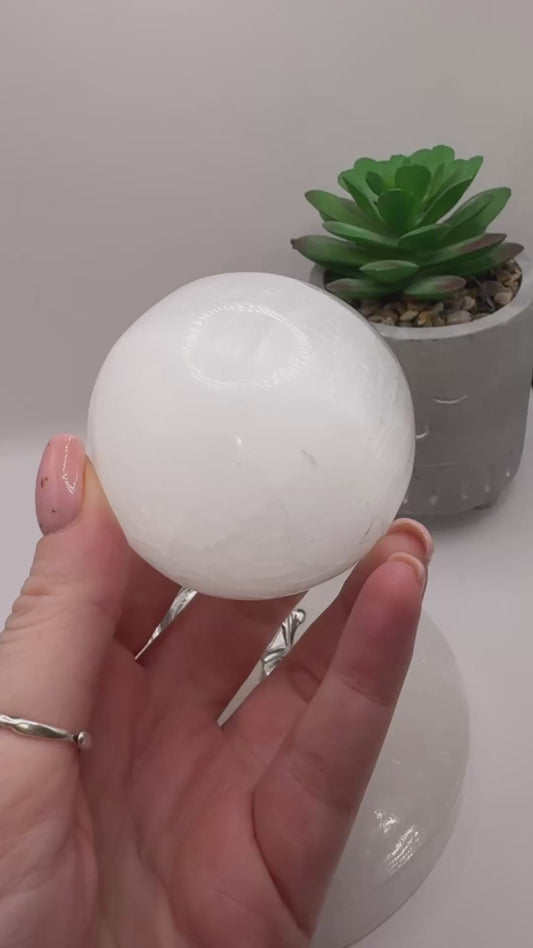 Selenite Sphere/ Raw Selenite Sphere/ Natural Selenite / Healing Crystal/ Crystals UK/ Charging Crystal/ Natural Selenite Sphere